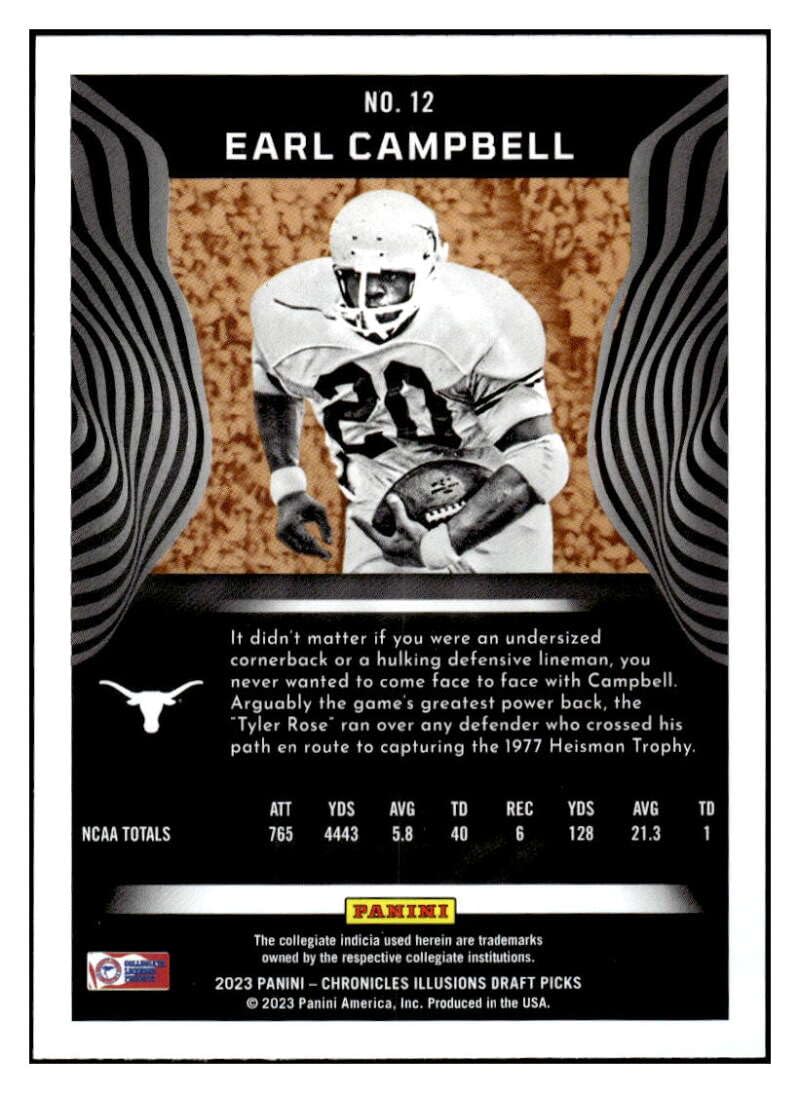 Amazon.com: EARL CAMPBELL 2023 Chronicles Draft Illusions #12